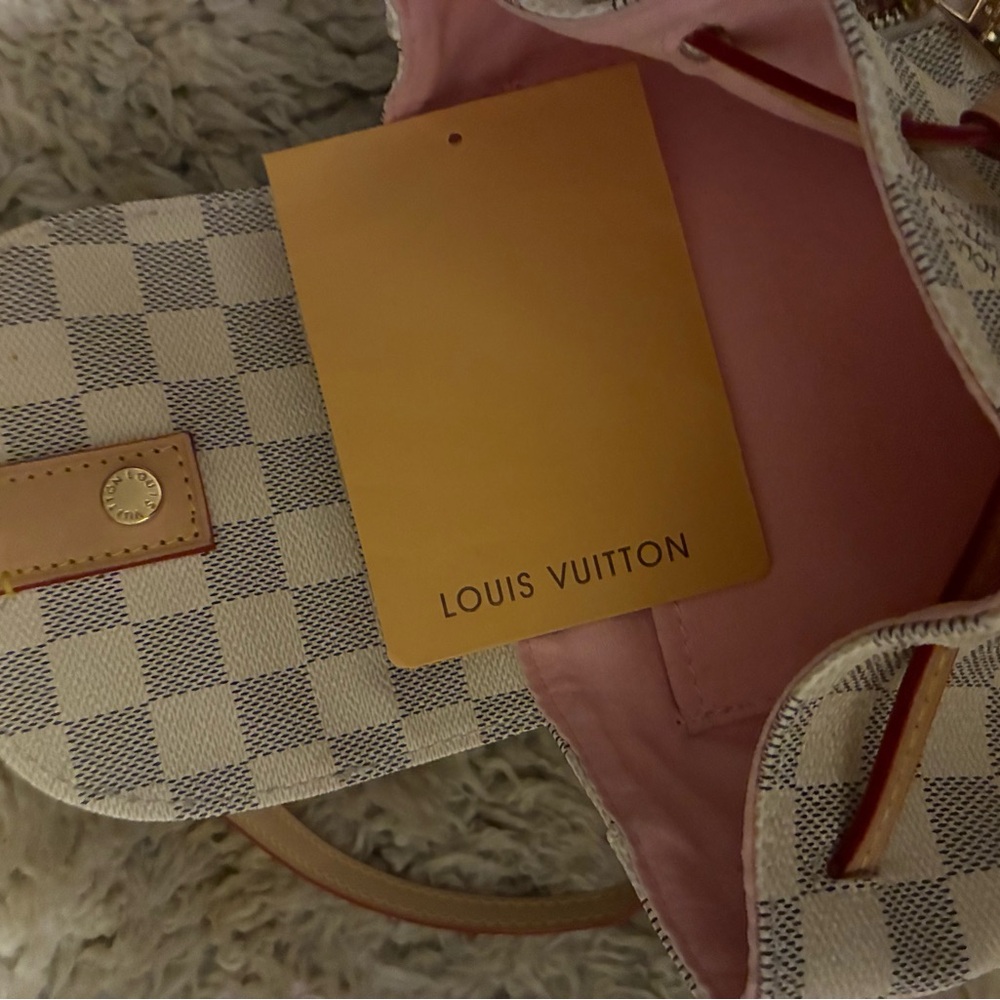 Louis Vuitton White and Tan Checkered Backpack - Picture 2 of 5